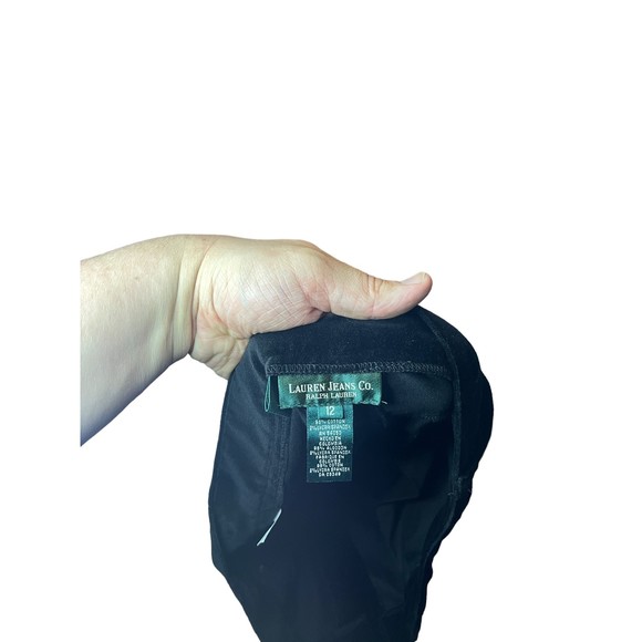 Ralph Lauren Jeans Co.  Women Black Velvet Cotton Boot Cut Pants size 12 - Picture 5 of 5